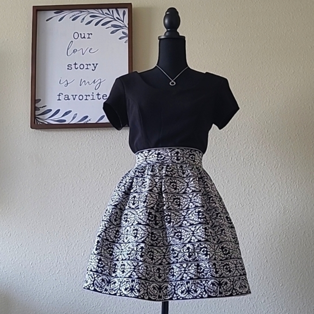 NWOT AS U Wish black/white mini dress